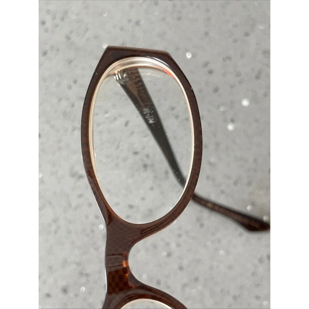 Maryam Zaim Eyeglasses Frames ONLY P07-70 Full Rim Brown Cat Eye